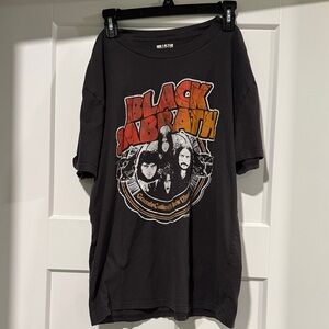 Hollister Black Graphic Tee with Orange and White Print